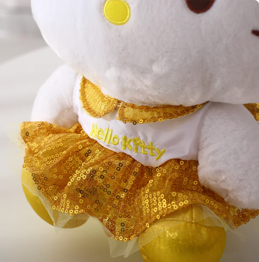 Free shipping! Sanrio Hello Kitty Princess Dress Large Plush 30cm 12inch Gold(Authentic, Original, Genuine, Licensed, official)