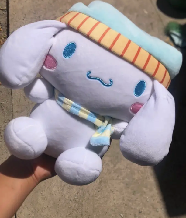 Free shipping! Sanrio Cinnamoroll Scarf and hat Medium Plush 25cm 10inch Pastel Yellow and Blue (Authentic, Original, Genuine, Licensed, official)