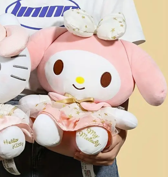 Free shipping! Sanrio My Melody Floppy ears Large Plush 30cm 12inch Pink and Gold(Authentic, Original, Genuine, Licensed, official)
