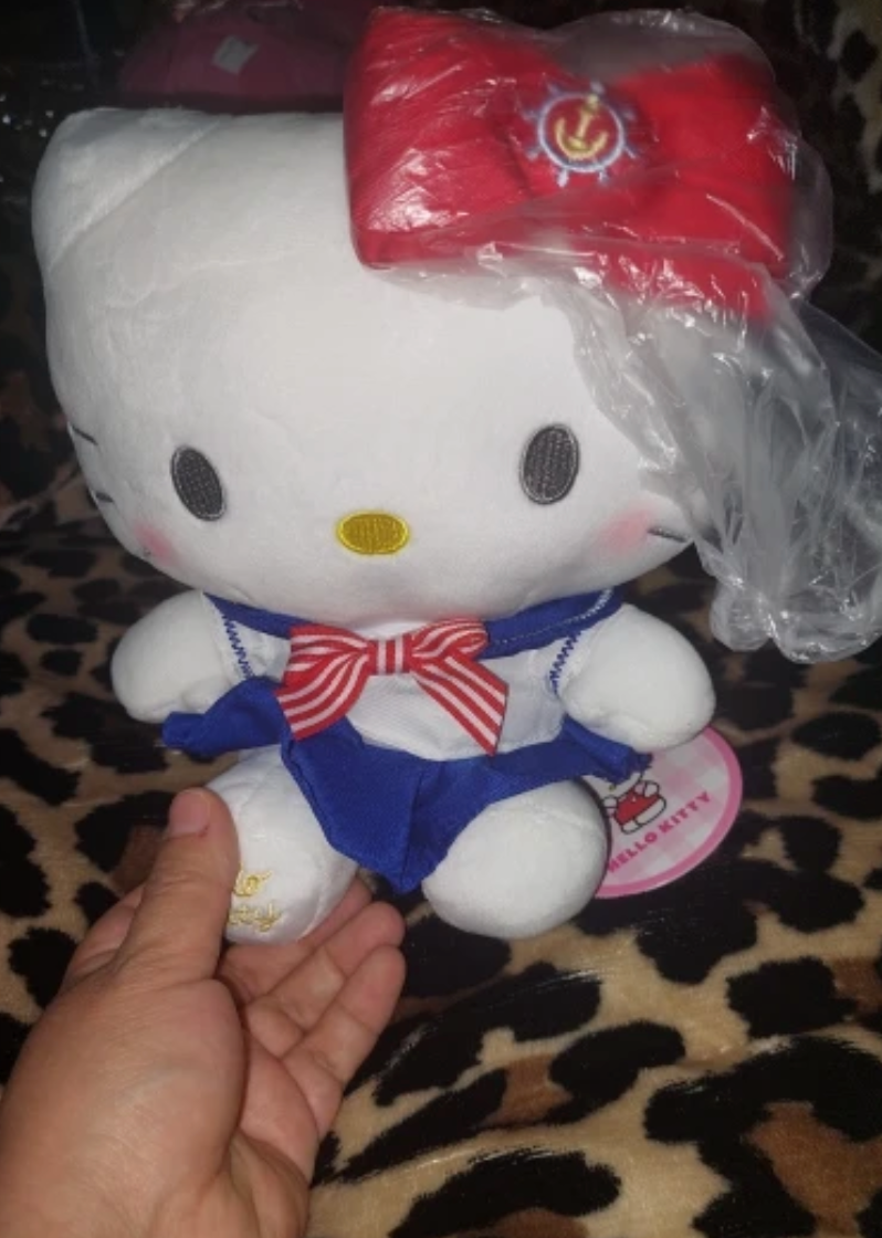Free shipping! Sanrio Hello Kitty Sailor dress Small Plush 22cm 9inch Blue and Red (Authentic, Original, Genuine, Licensed, official)