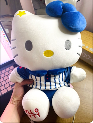 Free shipping! Sanrio Hello Kitty Large Plush Baseball Costume 30cm 12inch Baseball Blue(Authentic, Original, Genuine, Licensed, official)