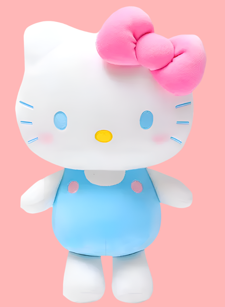Free shipping! Sanrio Hello Kitty Stand up Small Plush 22cm 8inch Pastel Blue and Pastel Pink(Authentic, Original, Genuine, Licensed, official)