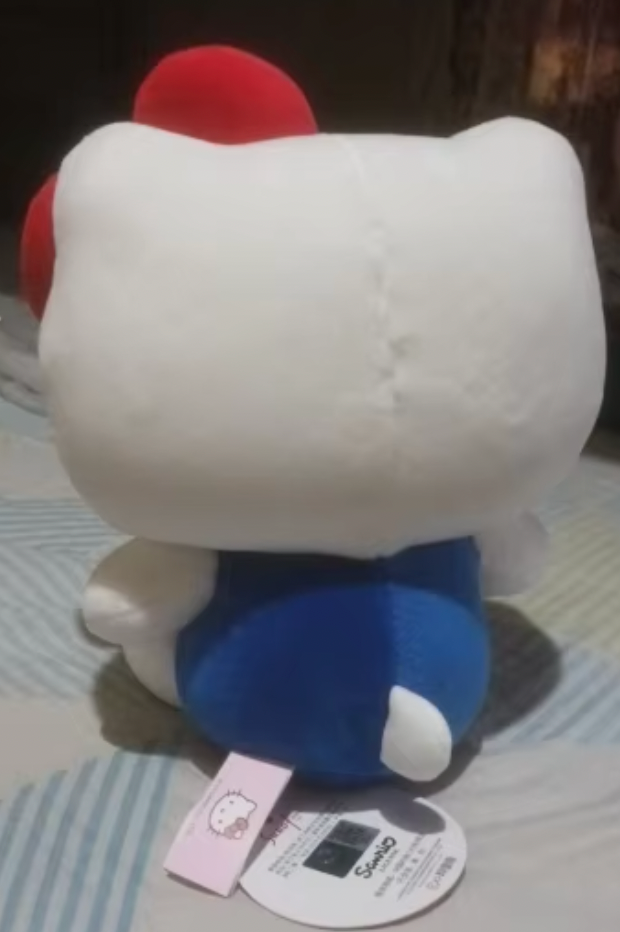 Free shipping! Sanrio Hello Kitty Sitting Small Plush 22cm 9inch Blue and Red (Authentic, Original, Genuine, Licensed, official)
