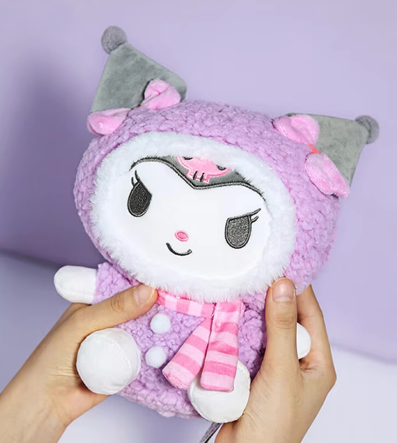 Free shipping! Sanrio Kuromi Hoodie 22cm Small plush Baby Purple(Authentic, Original, Genuine, Licensed, official)