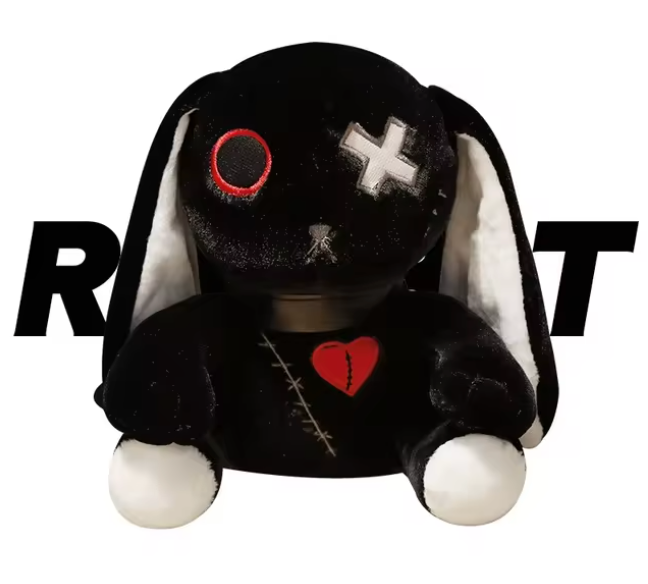 Free shipping! No name Creepy Bunny Medium Plush 25cm 10inch Black