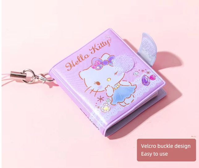 Sanrio Hello Kitty Keychain Vinyl cover Note Charm 2pcs Little Note Stationery 4cm 1.5inch Pastel Pink Plaid and Pastel Purple Plaid (Authentic, Original, Genuine, Licensed, official)