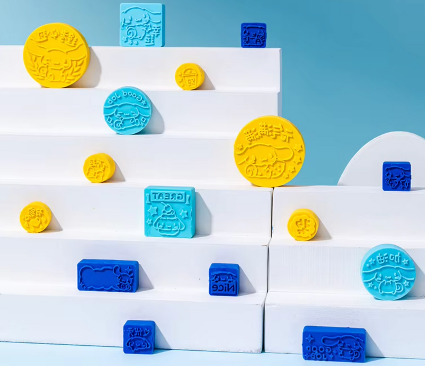 Sanrio Chinnamoroll Stamp set Stationery 20cm 8inch Blue ink and Pink ink (Authentic, Original, Genuine, Licensed, official)