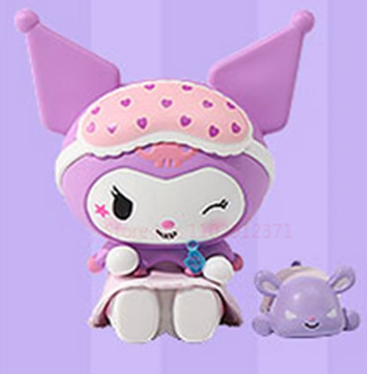 Sanrio Pajama Sweetheart Kuromi with litlle doll Open No Box Blind Box Figure 6cm 2.5inch Purple and Pink (Authentic, Original, Genuine, Licensed, official)