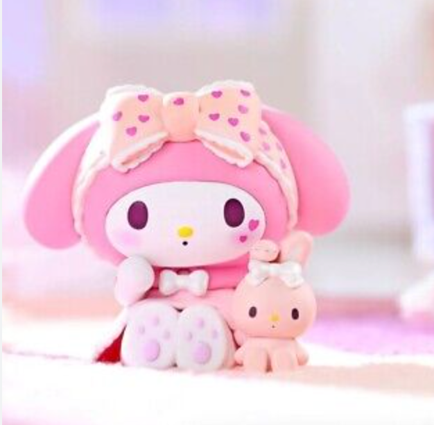 Sanrio Pajama Sweetheart My melody with Holding doll Open No Box Blind Box Figure 6cm 2.5inch Purple and Pink (Authentic, Original, Genuine, Licensed, official)