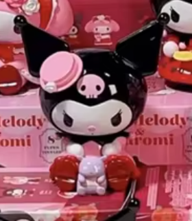 Sanrio Rose and Earl Kuromi with Holding doll Open No Box Blind Box Figure 6cm 2.5inch(Authentic, Original, Genuine, Licensed, official)