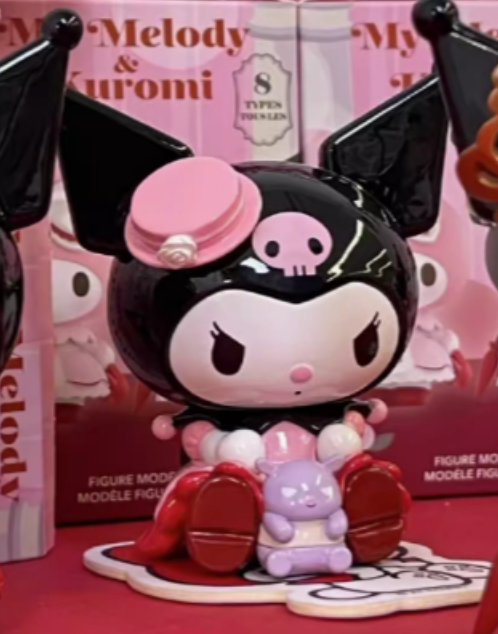 Sanrio Rose and Earl Kuromi with Holding doll Open No Box Blind Box Figure 6cm 2.5inch(Authentic, Original, Genuine, Licensed, official)
