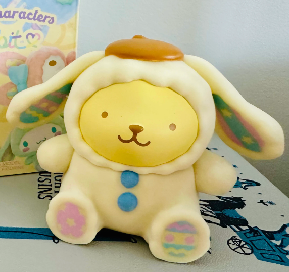 Sanrio Easter Bunny Flock Pompompurin Open No Box Blind Box Figure 6cm 2.5inch Yellow (Authentic, Original, Genuine, Licensed, official)
