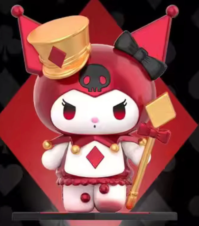 Sanrio Poker Kingdom Kuromi with Spade stick Open No Box Blind Box Figure 6cm 2.5inch Purple and Pink (Authentic, Original, Genuine, Licensed, official)