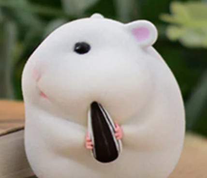 No name No flock hair Hamster Gray with Sunflower seed Figure Open No Box