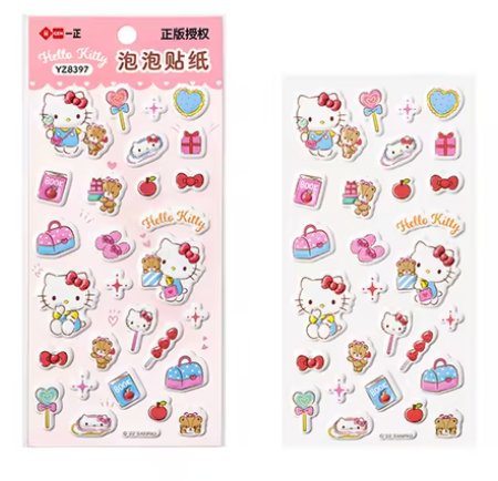 Free shipping! Sanrio Hello Kitty 3D Small Sticker Stationery 15cm 6inch Various colors (Authentic, Original, Genuine, Licensed, official)