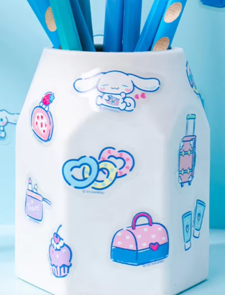 Free shipping! Sanrio Cinnamoroll Clear Flake Sticker 25pcs Stationery 2cm 1inch Various colors (Authentic, Original, Genuine, Licensed, official)