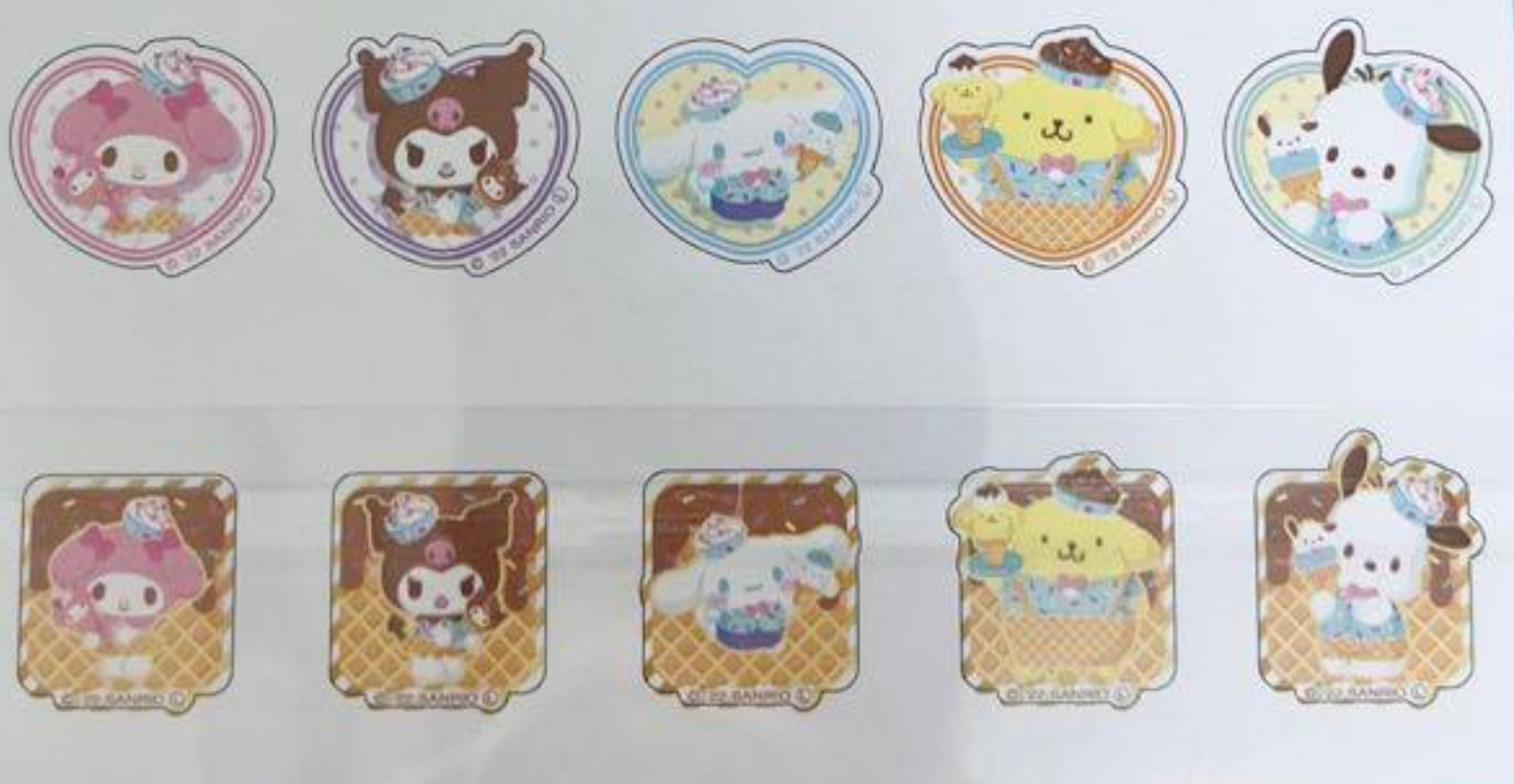 Free shipping! Sanrio Characters Sweets Flake Sticker 10pcs Stationery 2cm 1inch Various colors (Authentic, Original, Genuine, Licensed, official)