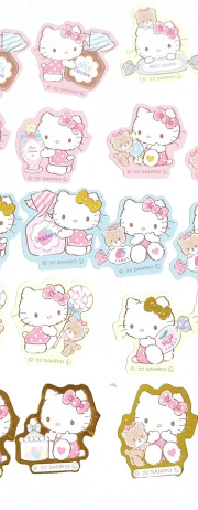 Free shipping! Sanrio Hello Kitty Flake Sticker 10pcs Stationery 2cm 1inch Various colors (Authentic, Original, Genuine, Licensed, official)
