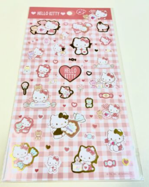 Free shipping! Sanrio Hello Kitty Red Sheet Sticker Stationery 20cm 8inch (Authentic, Original, Genuine, Licensed, official)