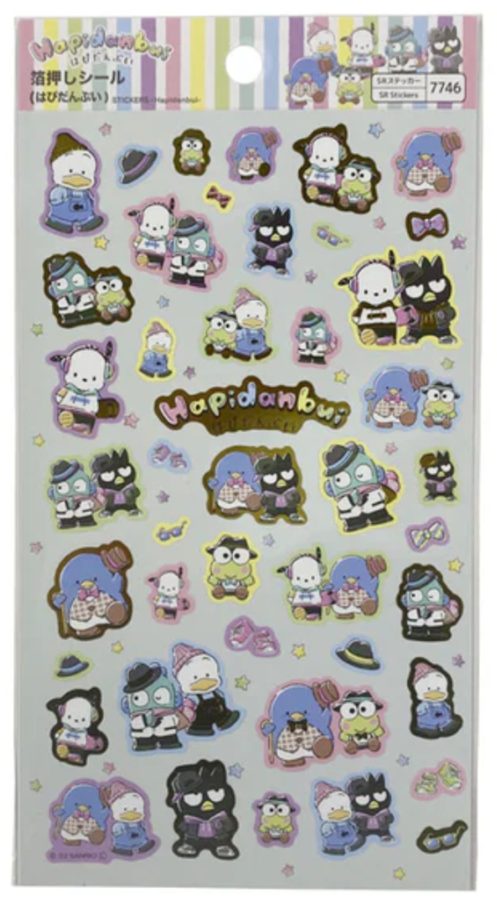 Free shipping! Sanrio Hapidanbui Green Type A Sheet Sticker Sticker Stationery 20cm 8inch (Authentic, Original, Genuine, Licensed, official)