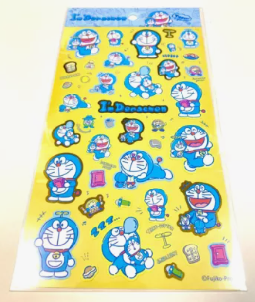 Free shipping! Anime Doraemon Yellow Sheet Sticker Stationery 20cm 8inch Various colors (Authentic, Original, Genuine, Licensed, official)