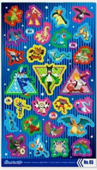 Free shipping! Anime Pokemon Shiny Blue Sheet Sticker Stationery 20cm 8inch Various colors (Authentic, Original, Genuine, Licensed, official)