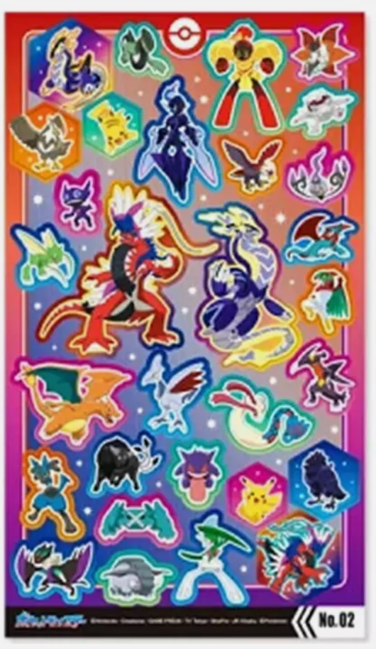 Free shipping! Anime Pokemon Shiny Red Sheet Sticker Stationery 20cm 8inch Various color (Authentic, Original, Genuine, Licensed, official)