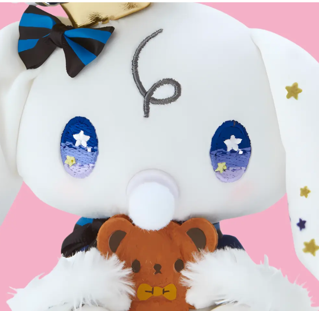 Sanrio Cinnamoroll Baby Milk in King costume Plush Charm Keychain 12cm 5inch White and Ultramarine Blue (Authentic, Original, Genuine, Licensed, official)