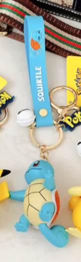 Anime Pokemon Squirtle Figure Keychain 4cm 1.5inch Light Blue and Brown (Authentic, Original, Genuine, Licensed, official)