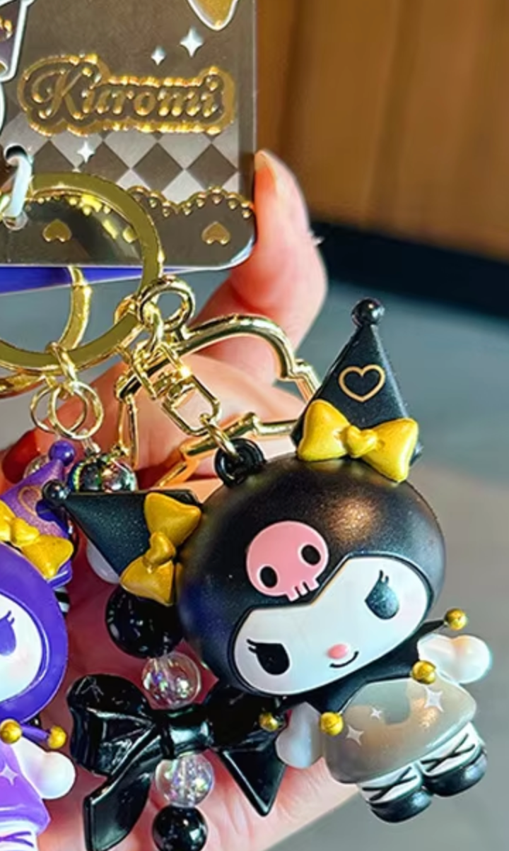 Sanrio Kuromi Bling Bling Black Figure Keychain 6cm 2.5inch Black and Gold (Authentic, Original, Genuine, Licensed, official)
