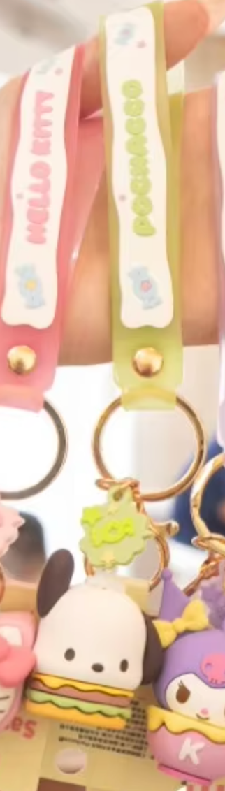 Sanrio Pochacco Hamburger Figure Keychain 6cm 2.5inch Pastel color (Authentic, Original, Genuine, Licensed, official)