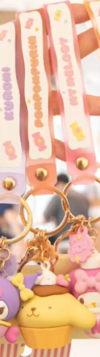 Sanrio Pompompurin Cupcake Figure Keychain 6cm 2.5inch Yellow and Pastel color (Authentic, Original, Genuine, Licensed, official)