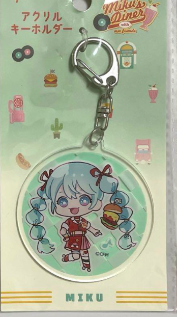 Anime Miku Hatsune Acrylic Keychain 6cm 2.5inch Transparent, Various colors (Authentic, Original, Genuine, Licensed, official)
