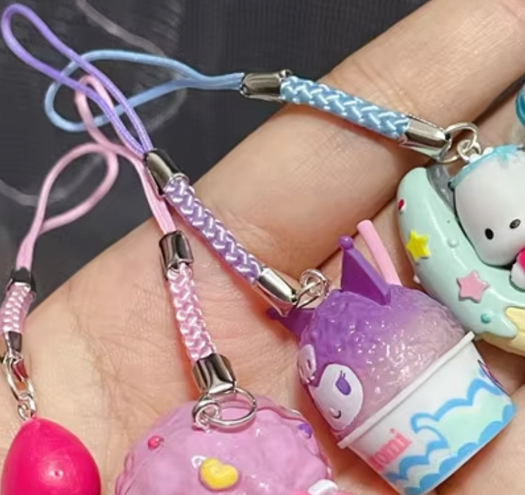 Sanrio Kuromi Shaved ice Little string strap Phone Charm 3cm 1.5inch Purple (Authentic, Original, Genuine, Licensed, official)