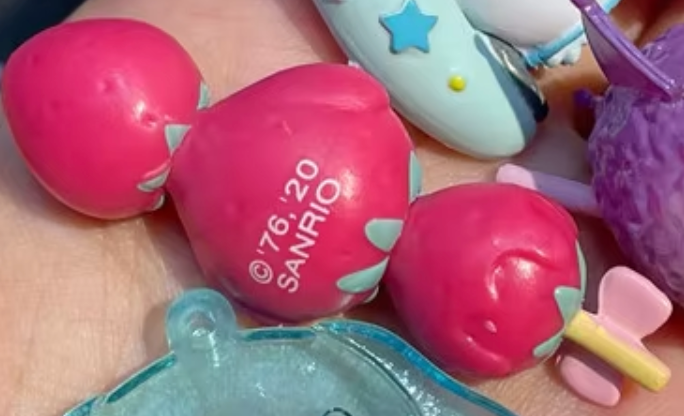 Sanrio My Melody Strawberry candy little string strap Phone Charm 3cm 1.5inch Pink (Authentic, Original, Genuine, Licensed, official)