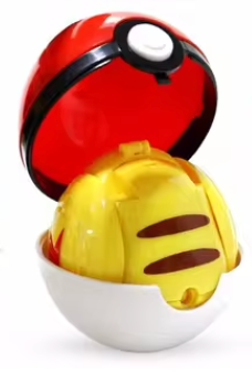 Anime Pokemon Pikachu with Pokemon ball Assembly type Figure small box 10cm 4inch Yellow Various colors(Authentic, Original, Genuine, Licensed, official)