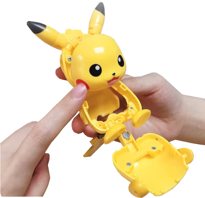 Anime Pokemon Pikachu with Pokemon ball Assembly type Figure small box 10cm 4inch Yellow Various colors(Authentic, Original, Genuine, Licensed, official)