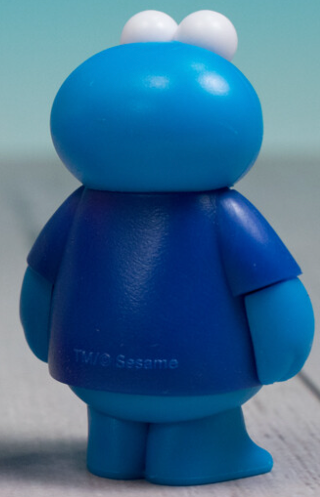 Sesame Street Cookie Monster Original Blue Little In the Bag Mini Figure 3cm 1.5inch Blue and Green (Authentic, Original, Genuine, Licensed, official)