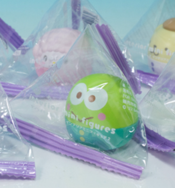 Sanrio Keroppi Daruma style In the Bag Mini Figure 3cm 1.5inch Pastel Color, Green (Authentic, Original, Genuine, Licensed, official)