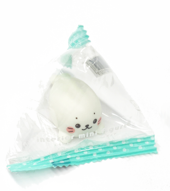 Japanese Charactor Shirotan Seal Wake up In the Bag Mini Figure 2cm 1inch White (Authentic, Original, Genuine, Licensed, official)