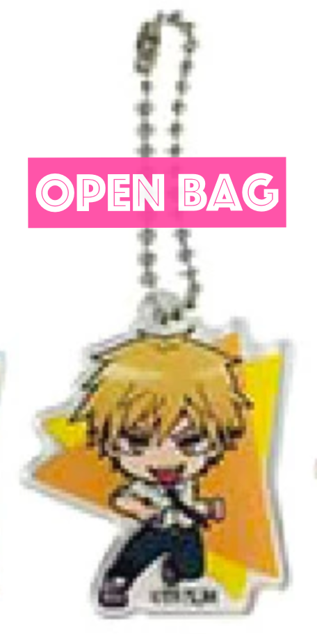 Anime Chainsaw Man Denji Charm Acrylic Keychain Open bag 4cm 1.5inch Transparent and Various colors (Authentic, Original, Genuine, Licensed, official)