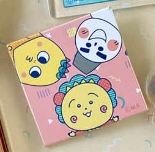 Anime Coji-Coji Koji Koji with Friends Pink Metal pin Badge Accessories 4cm 1.5inch Pastel Color (Authentic, Original, Genuine, Licensed, official)