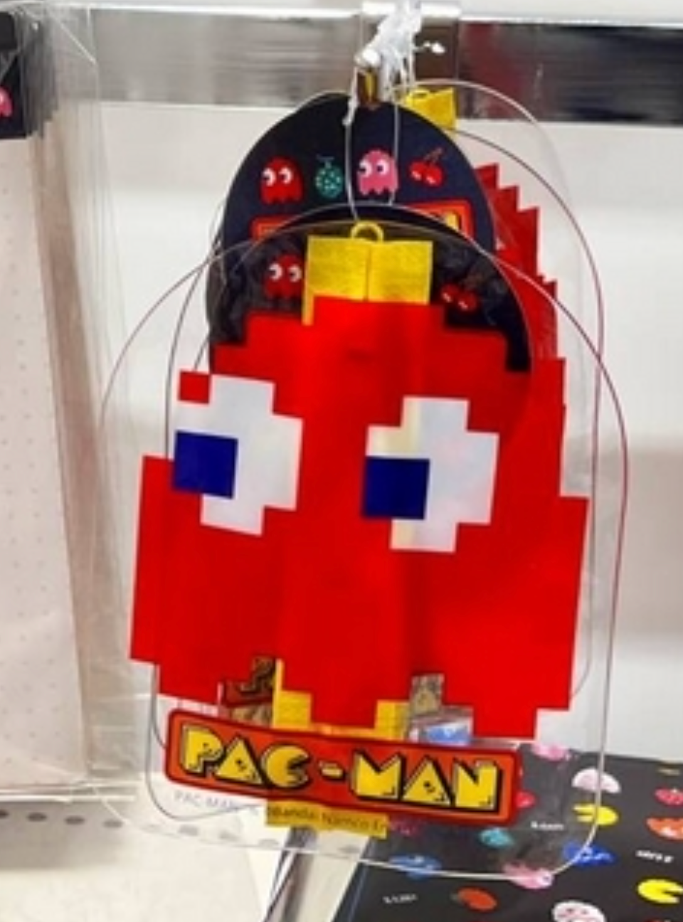 Anime Game Pac-Man Blinky Flat case Bandai Flat coin case 15cm 6inch Transparent Red(Authentic, Original, Genuine, Licensed, official)