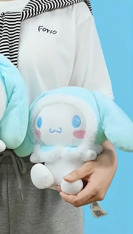 Free shipping! Sanrio Cinnamoroll Hoodie 22cm 9inch Small plush Baby blue(Authentic, Original, Genuine, Licensed, official)