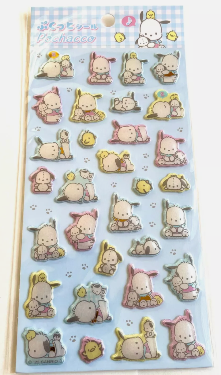 Free shipping! Sanrio Pochacco 3D Small Sticker Sticker Stationery 15cm 6inch Various colors (Authentic, Original, Genuine, Licensed, official) Plastic Paper