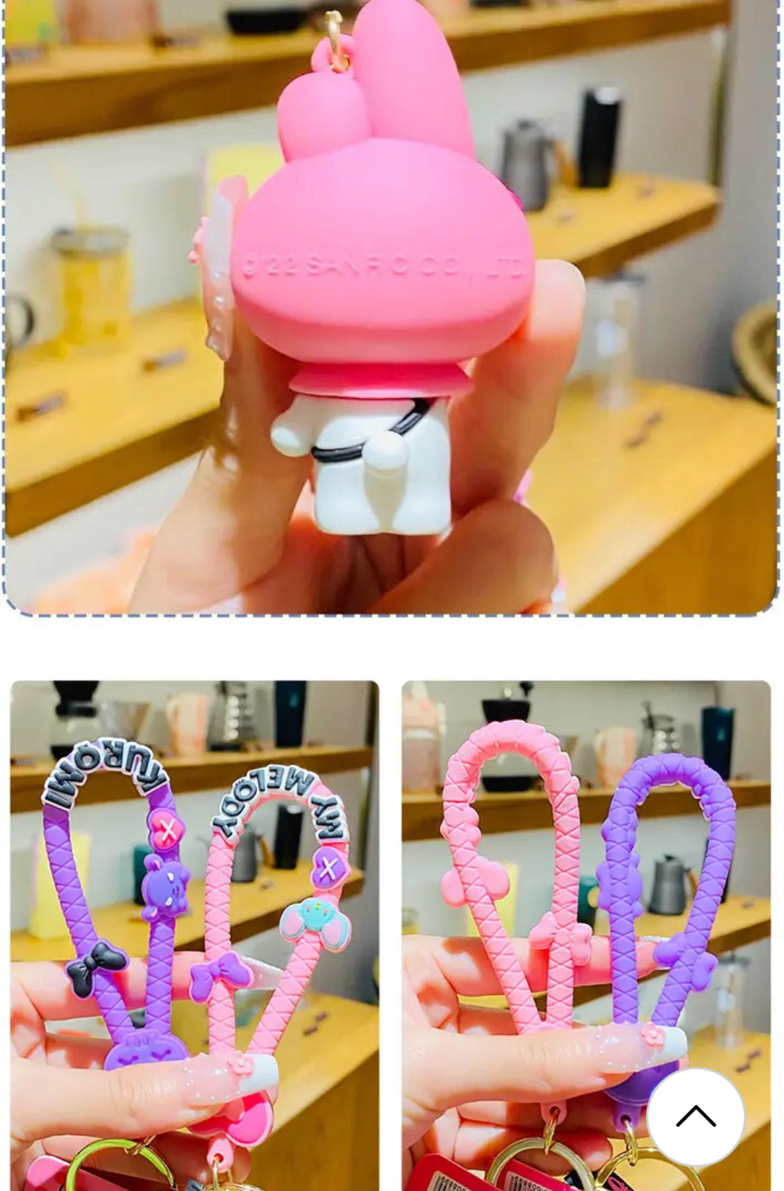 Sanrio My Melody Stand up ear Figure Keychain Rock Pink(Authentic, Original, Genuine, Licensed, official)