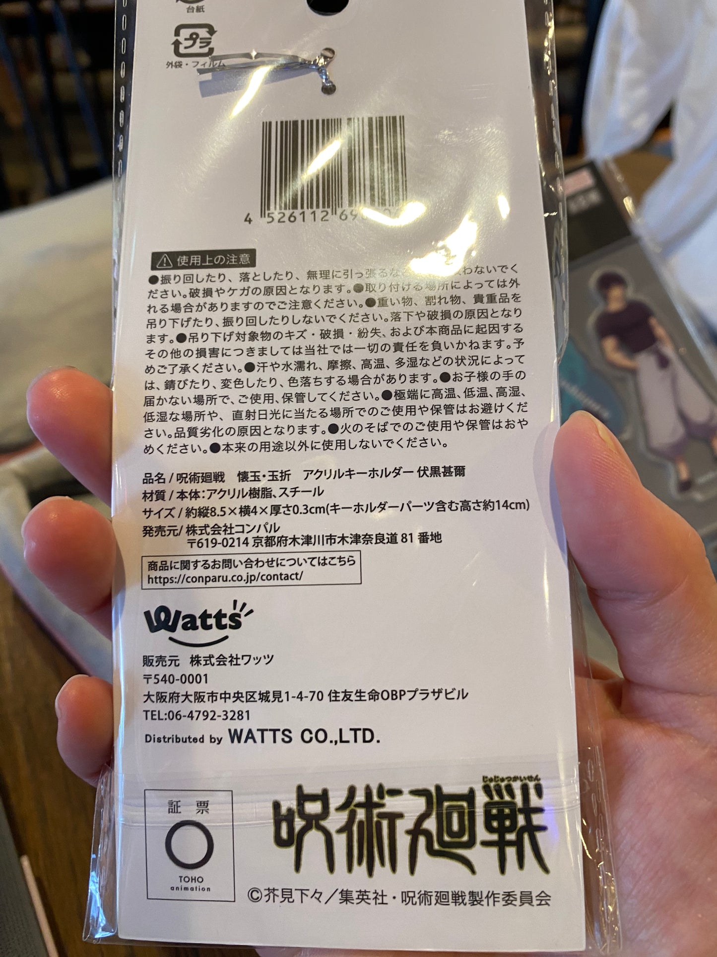 Anime Jujutsu Kaisen Toji Fushiguro Acrylic Keychain 10cm 4inch Dark Green (Authentic, Original, Genuine, Licensed, official) Plastic Metal