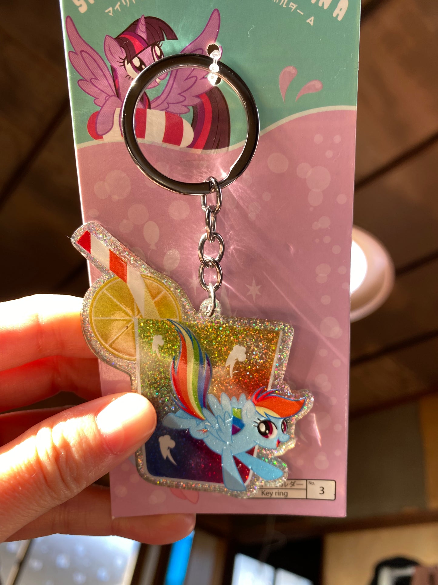 Hasbro My Little Pony Rainbow Dash Shiny Acrylic Keychain 8cm 3.5inch Transparent, Blue (Authentic, Original, Genuine, Licensed, official) Plastic Metal