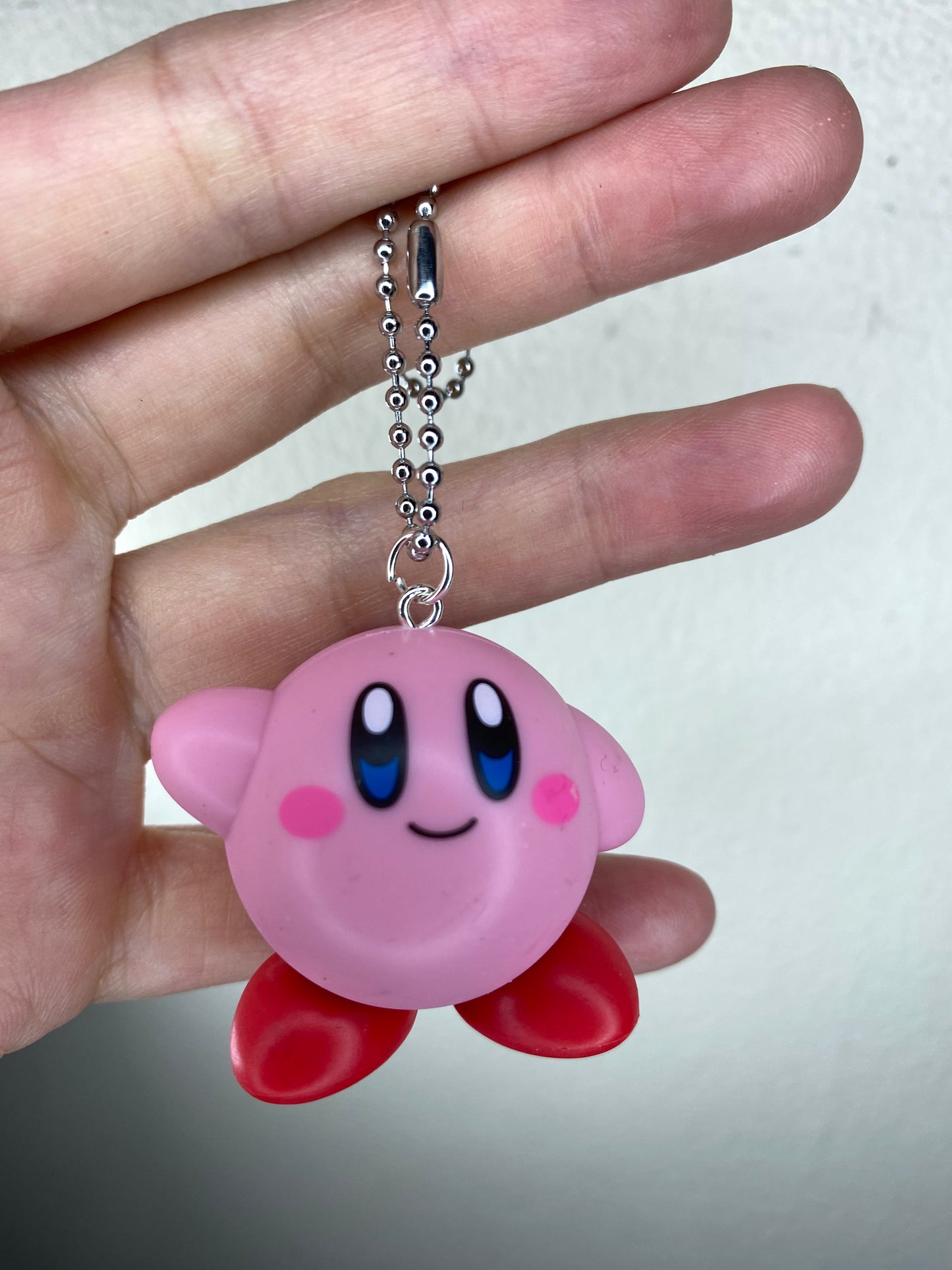 Anime Kirby Smile Nintendo Figure Keychain Open bag 4cm 1.5inch Pink and Red(Authentic, Original, Genuine, Licensed, official)