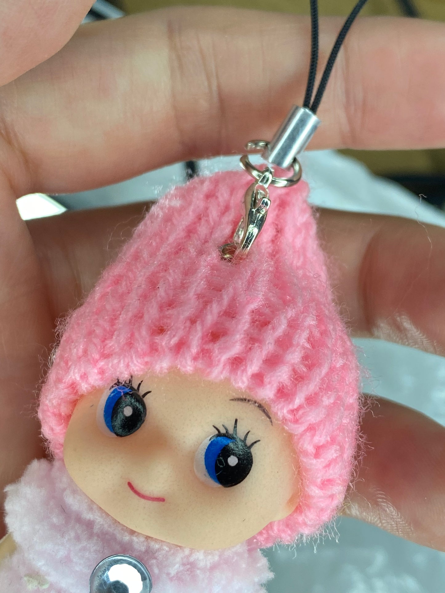Kewpie No name Baby doll Yellow Hat string strap Phone Charm 8cm 3.5inch Yellow (Authentic, Original, Genuine, Licensed, official)